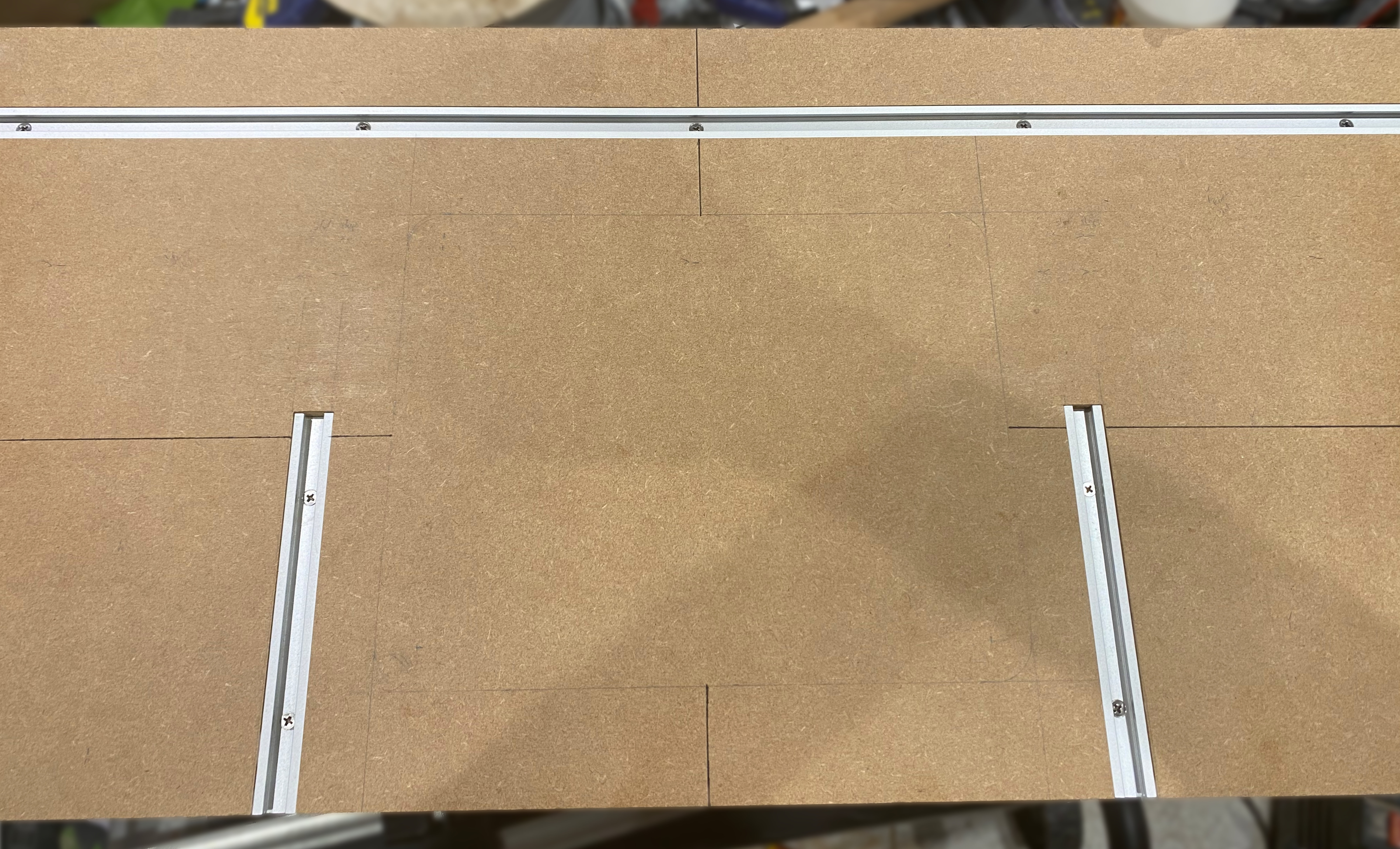 Table Top with Installed T-Slots